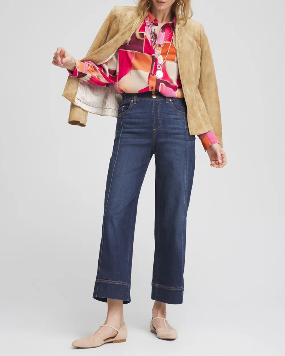 Faux Silk Sunset Collared Shirt
