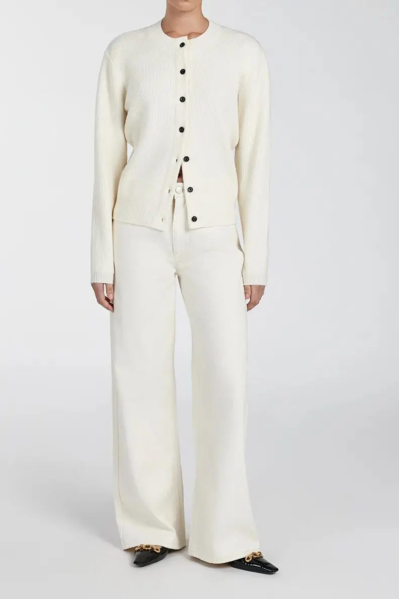 CREAM CASHMERE BLEND CARDIGAN