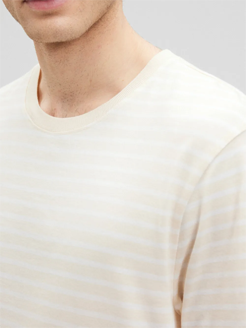 Striped Short - Sleeve Cotton Tee