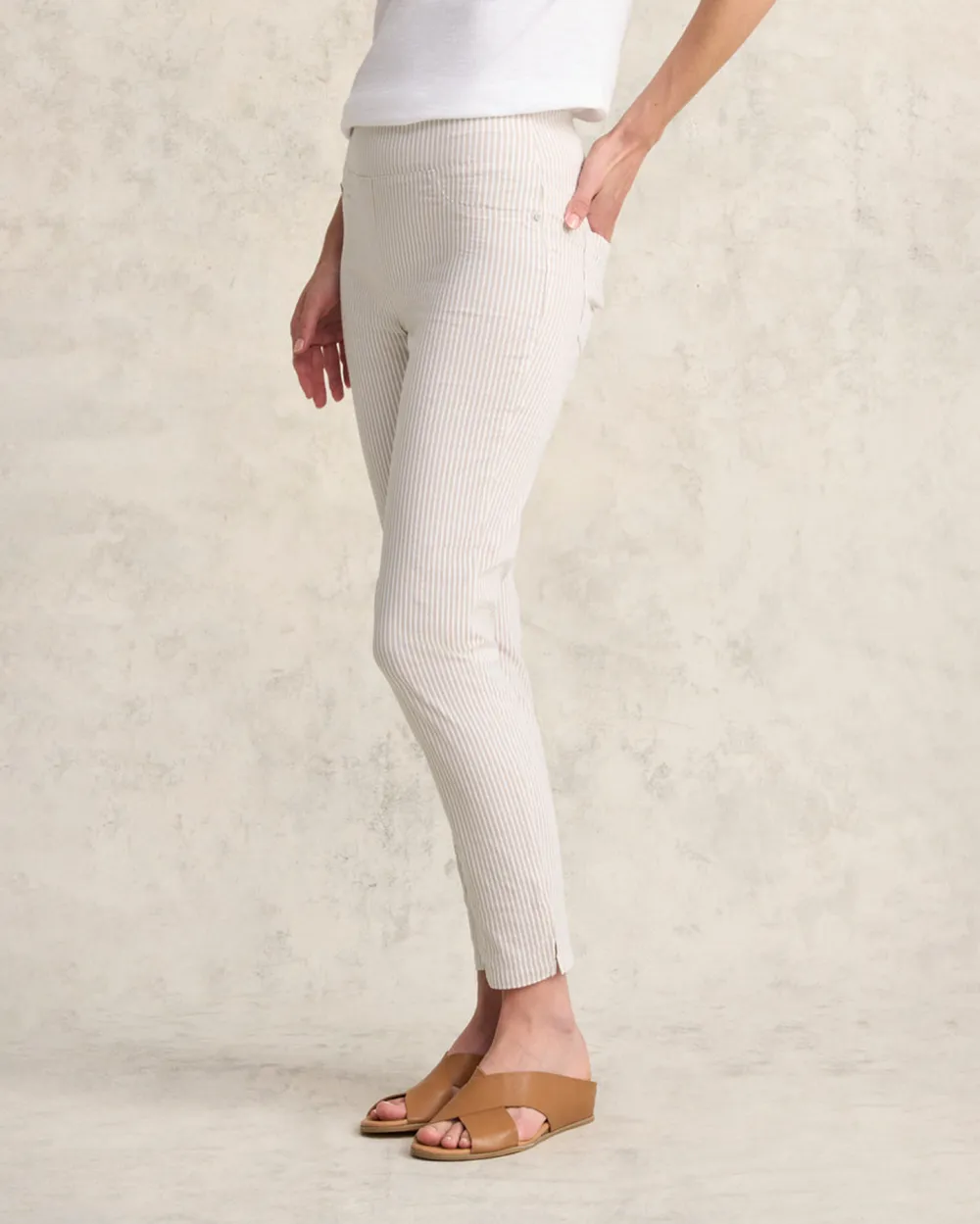 Elasticated Waistband Ankle Length Stretch Pants