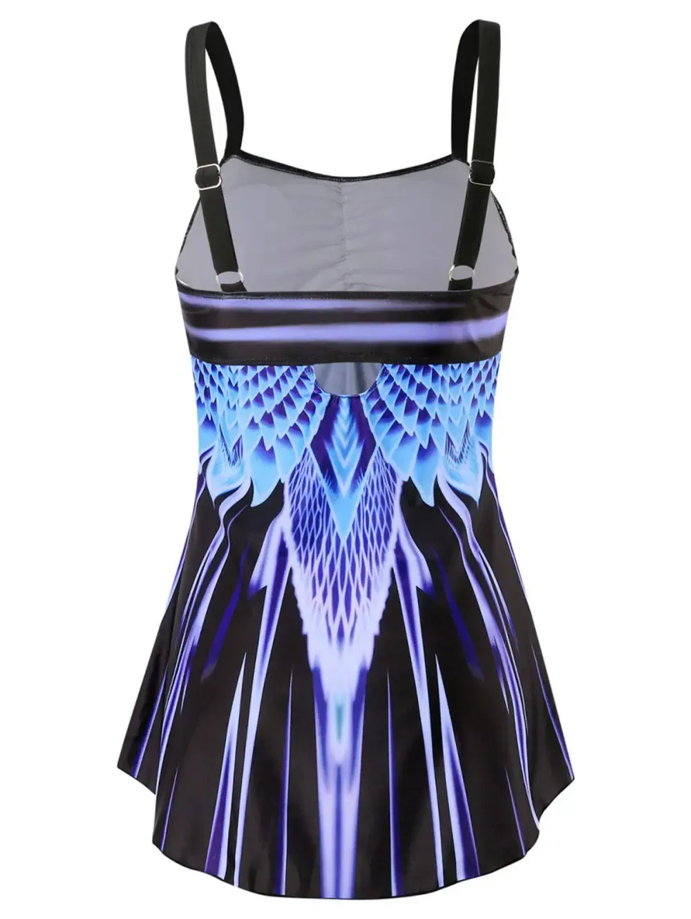 Modest Print Tankini Swimsuit Cheeky Skirted Swimwear Set