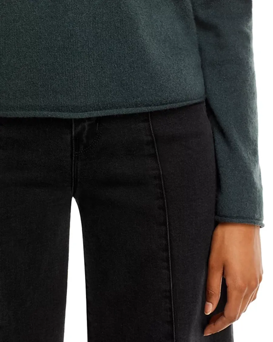 Casual Style Rolled Edge Cashmere Sweater
