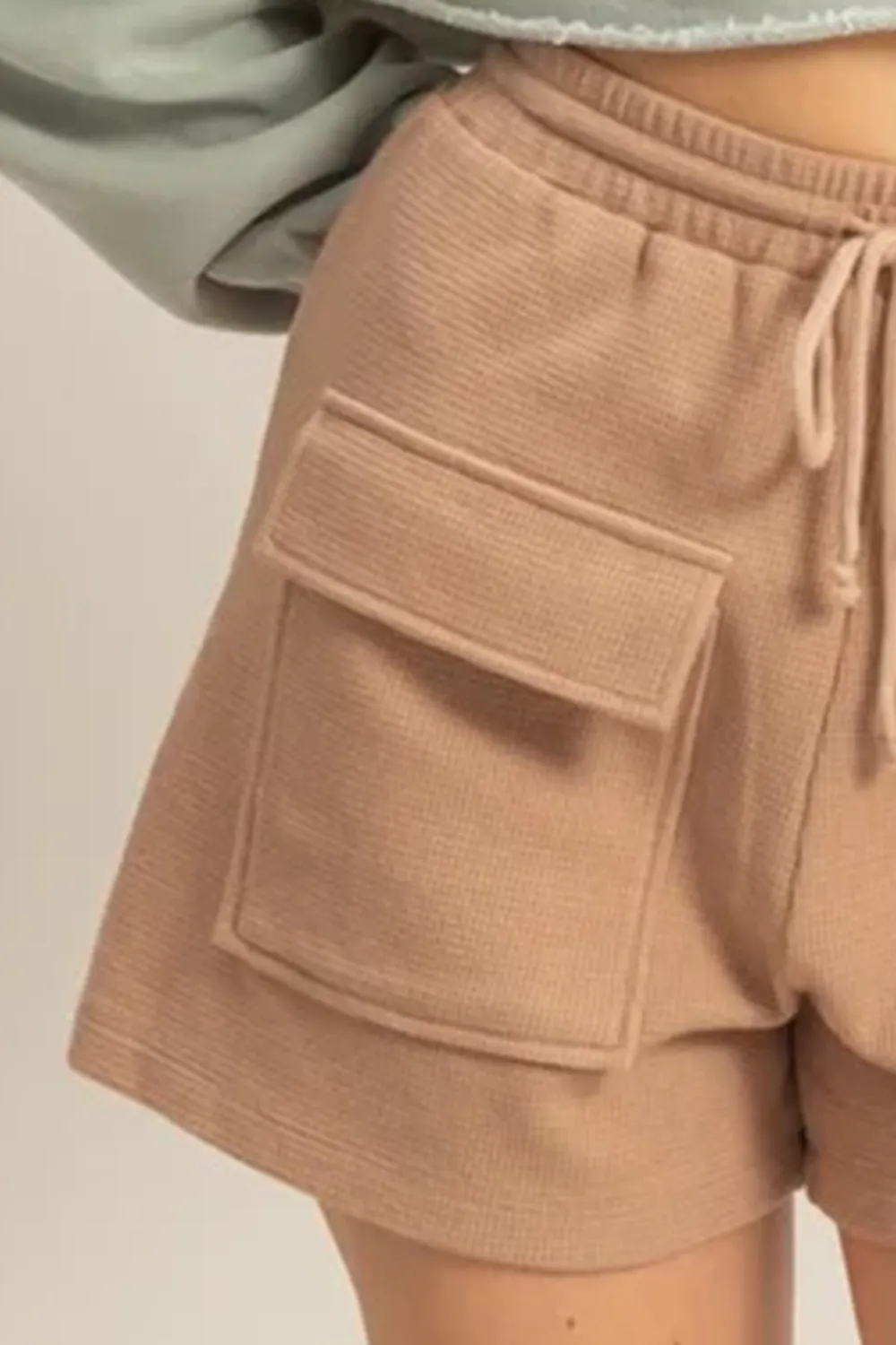 Retro Slim-Fit Pale Brown Shorts