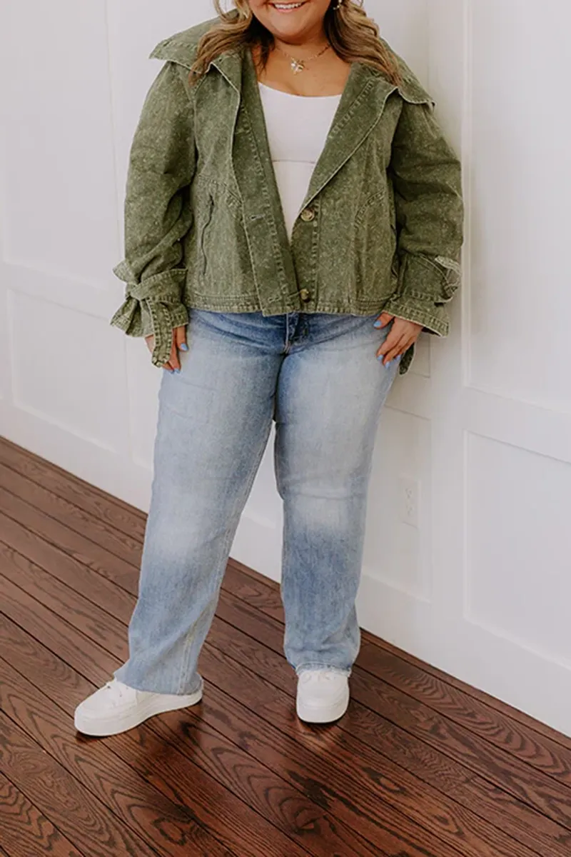 Modern Retro Forest Denim Jacket