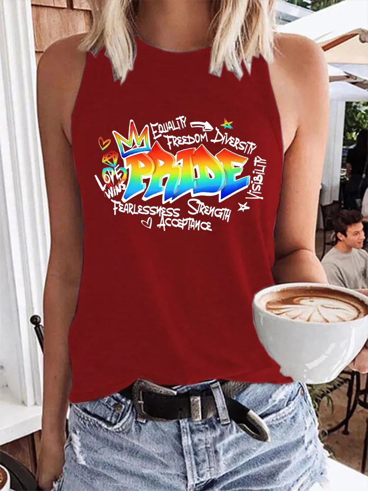 Women's Gay Day Pride Day Crew Neck Vest