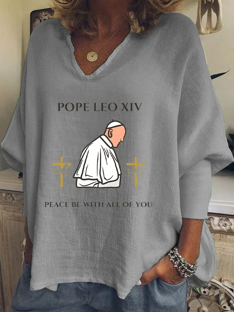 Women's Habemus Pope Leo Xiv Peace Be With All Of You Shirt