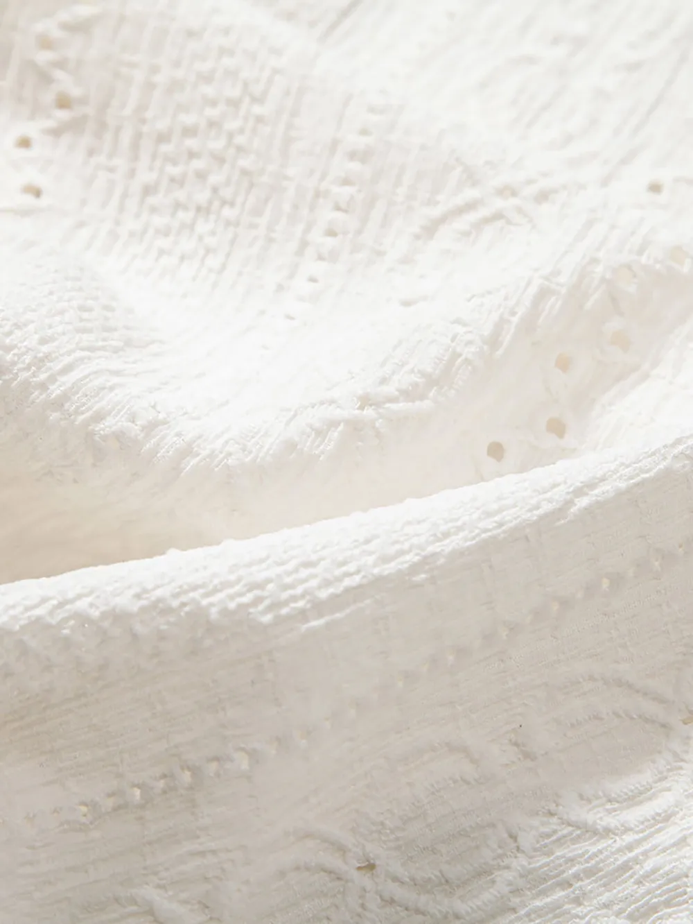 White Textured Button Up Shirt