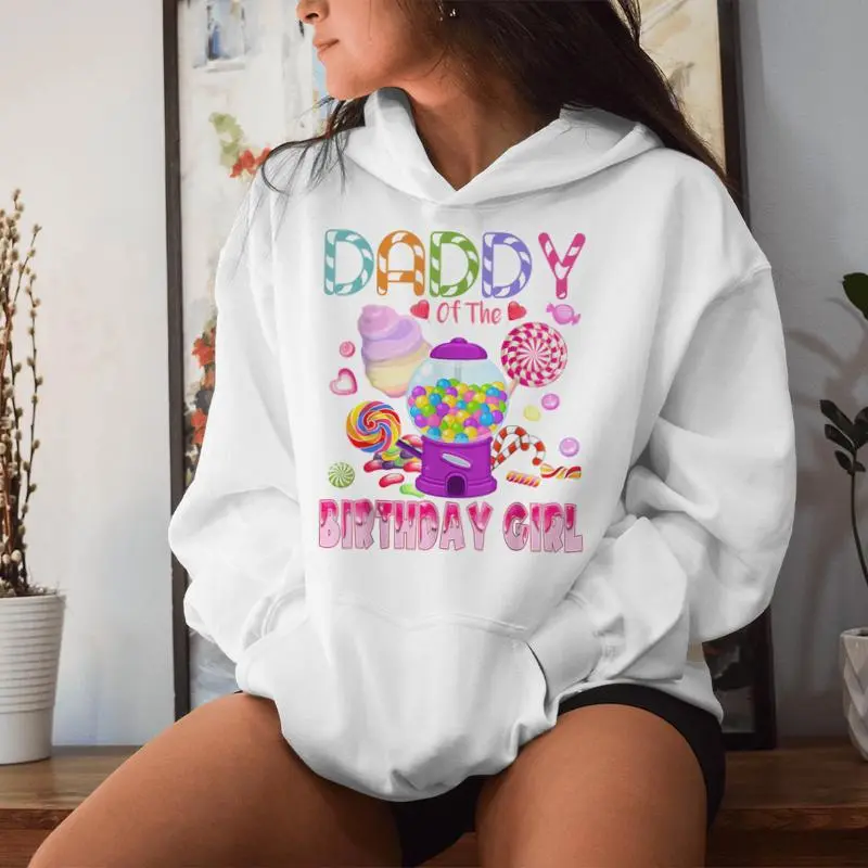 Daddy Of The Birthday Girl Candyland Candy Birthday Women Hoodie