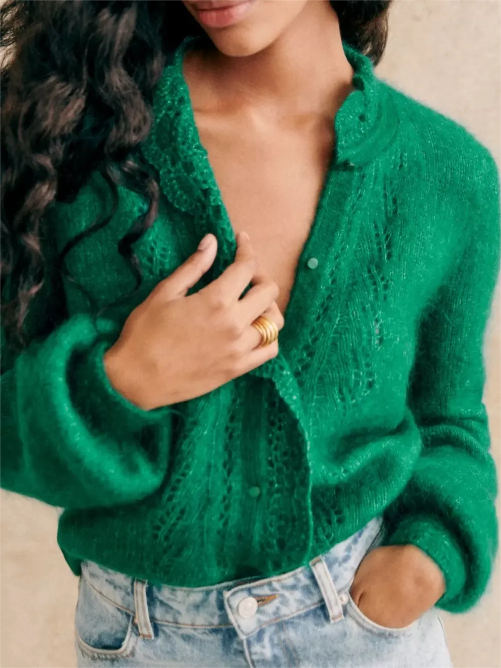 Lace Detailing White Cardigan