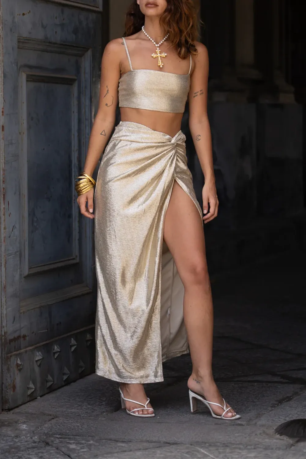 Sexy Shimmering Cropped Top