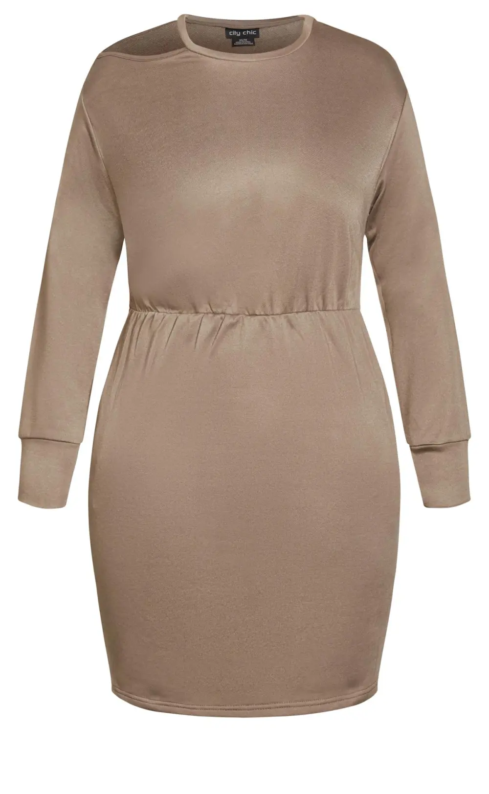 Evans Brown Asymmetric Cold Shoulder Sweat Dress