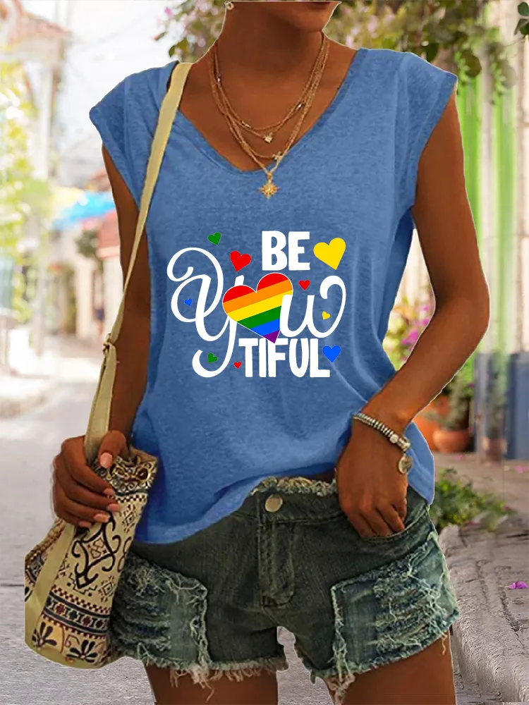 Women's Gay Day Be You Want V-neck Vest