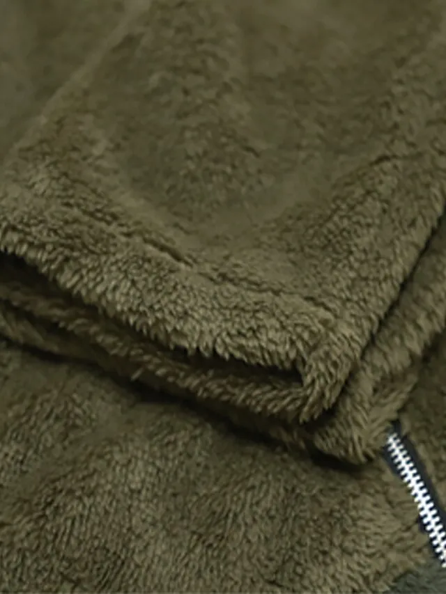 Women's Plus Size Teddy Coat Animal Casual Long Sleeve V Wire Regular Fall Winter Green Pink Dark Gray L XL XXL 3XL 4XL