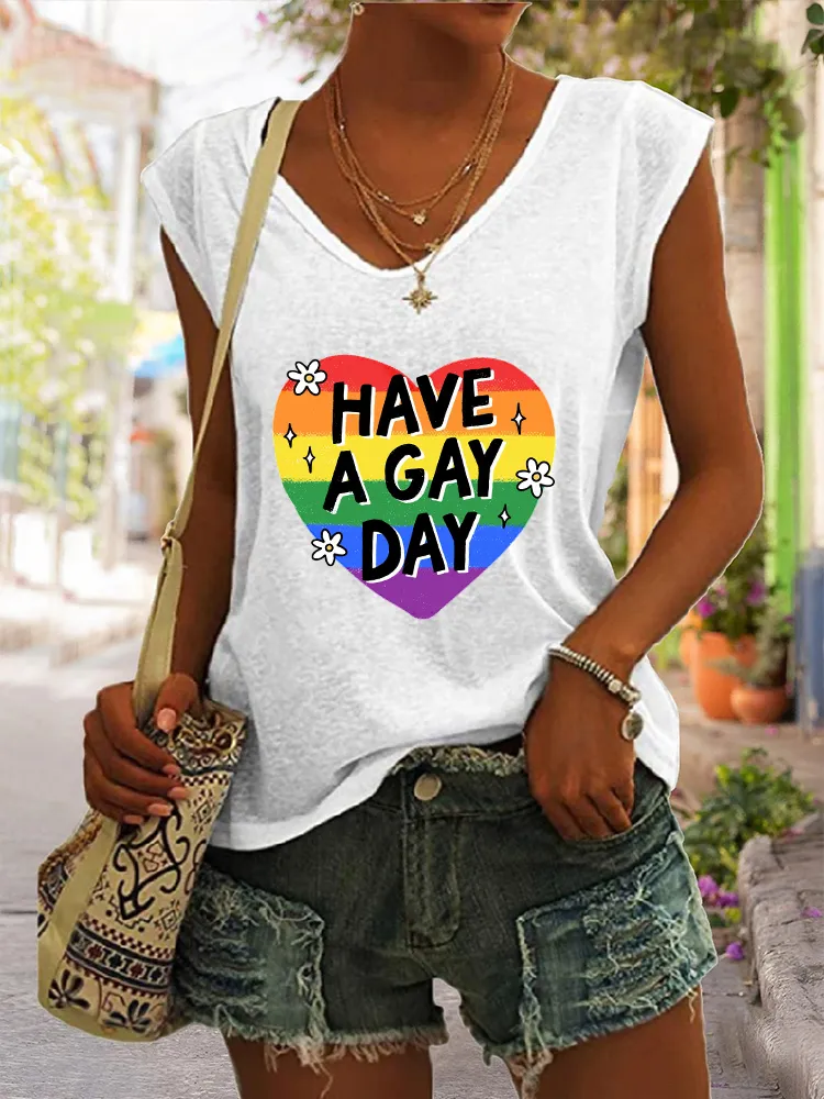 Women's Have A Gay Day V-neck Vest