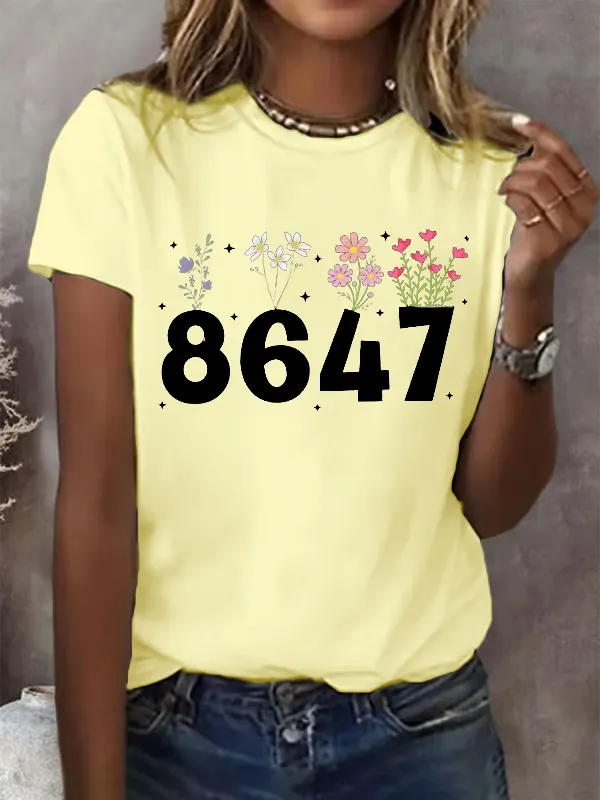 Women'S 8647 Waffle Crew Neck T-Shirt