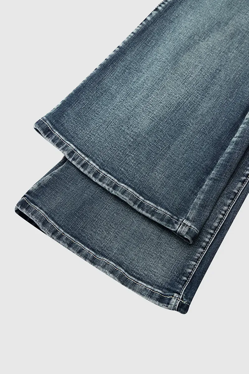 Vintage Button Side Design Mid Waist Flare Jeans