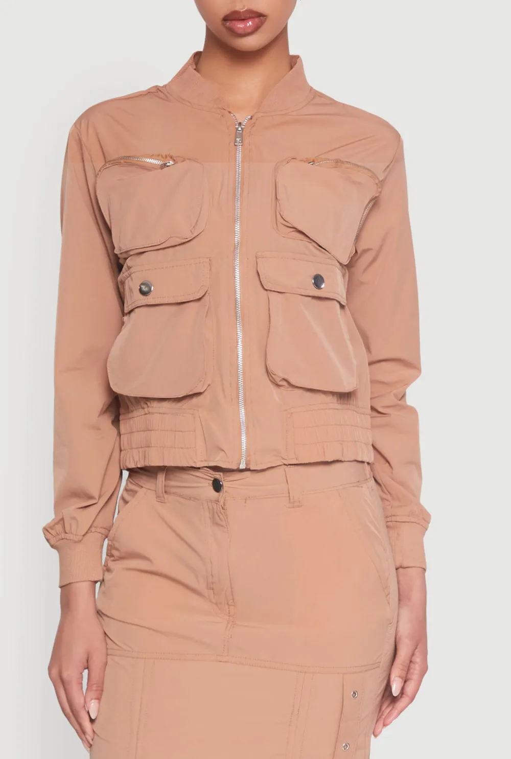 Stand Up Collar Windbreaker Jacket