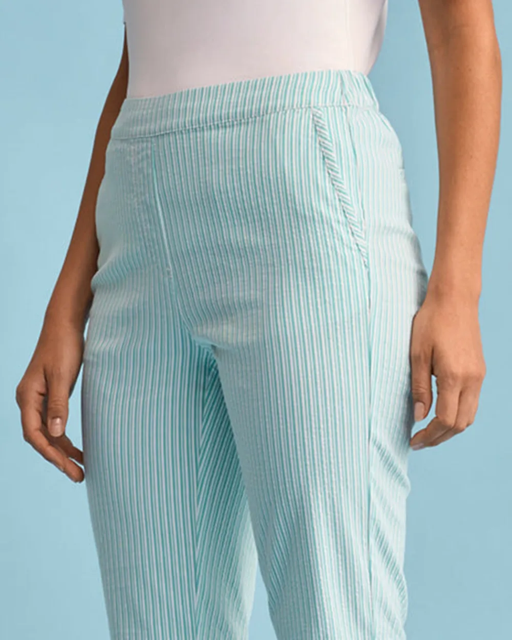 Striped Knee Length Shorts