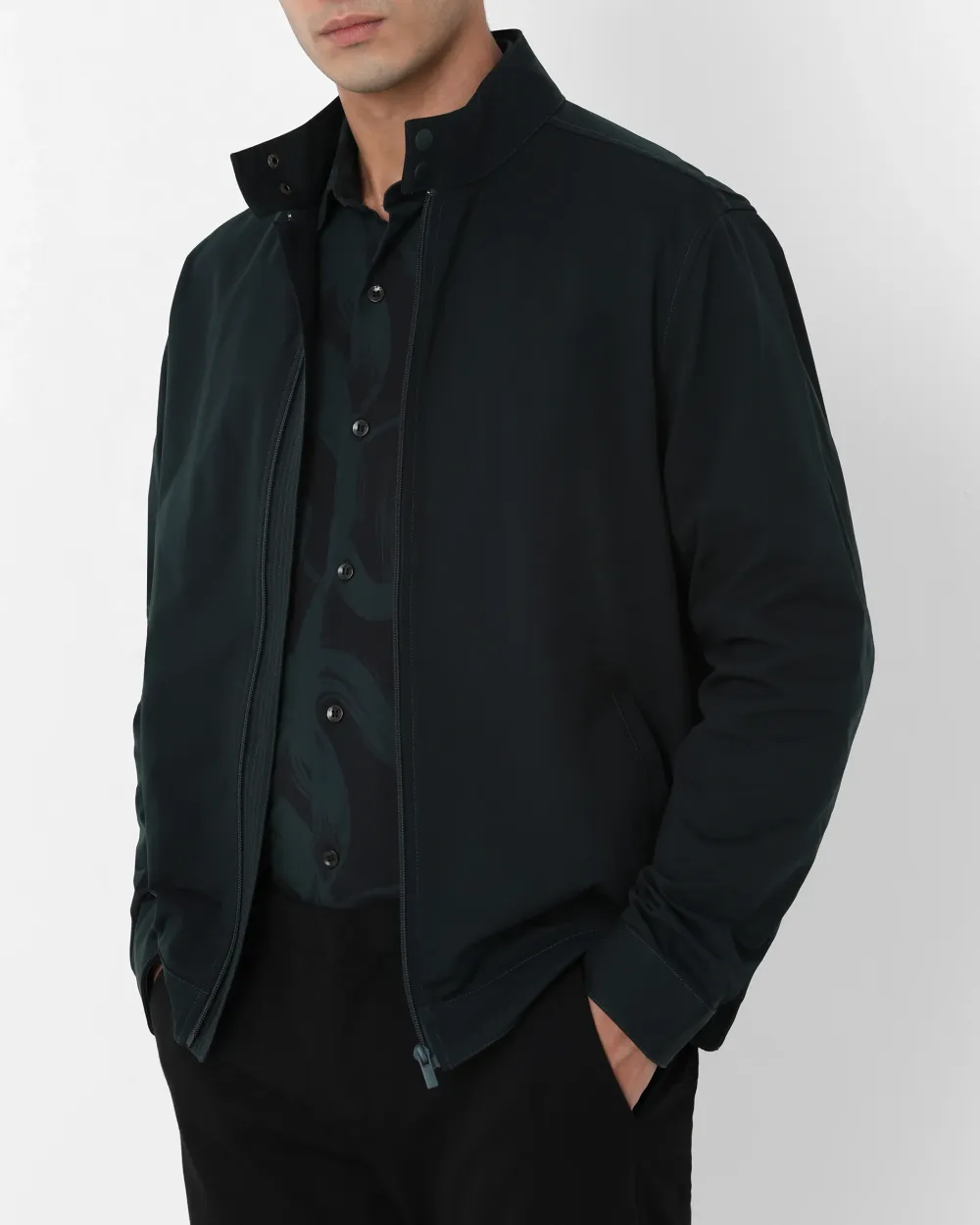 Versatile Comfortable Slim-Fit Green Jacket