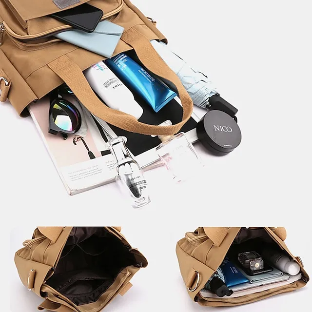 Women's Tote Oxford Cloth Daily Pink Black Dark Green