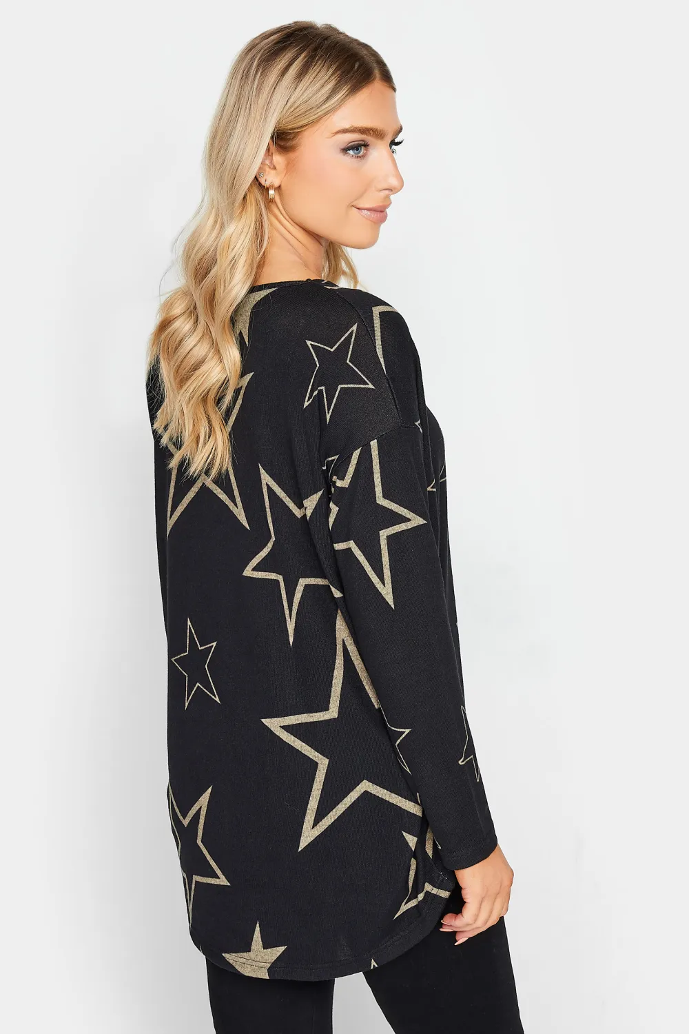 M&Co Black Star Print Jumper