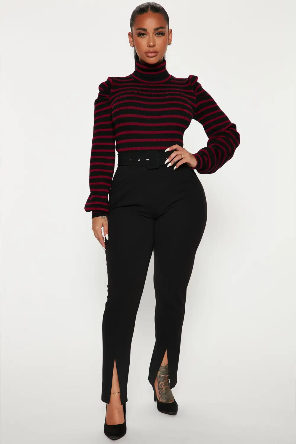 Toxic Touch Turtleneck Sweater - Black/combo