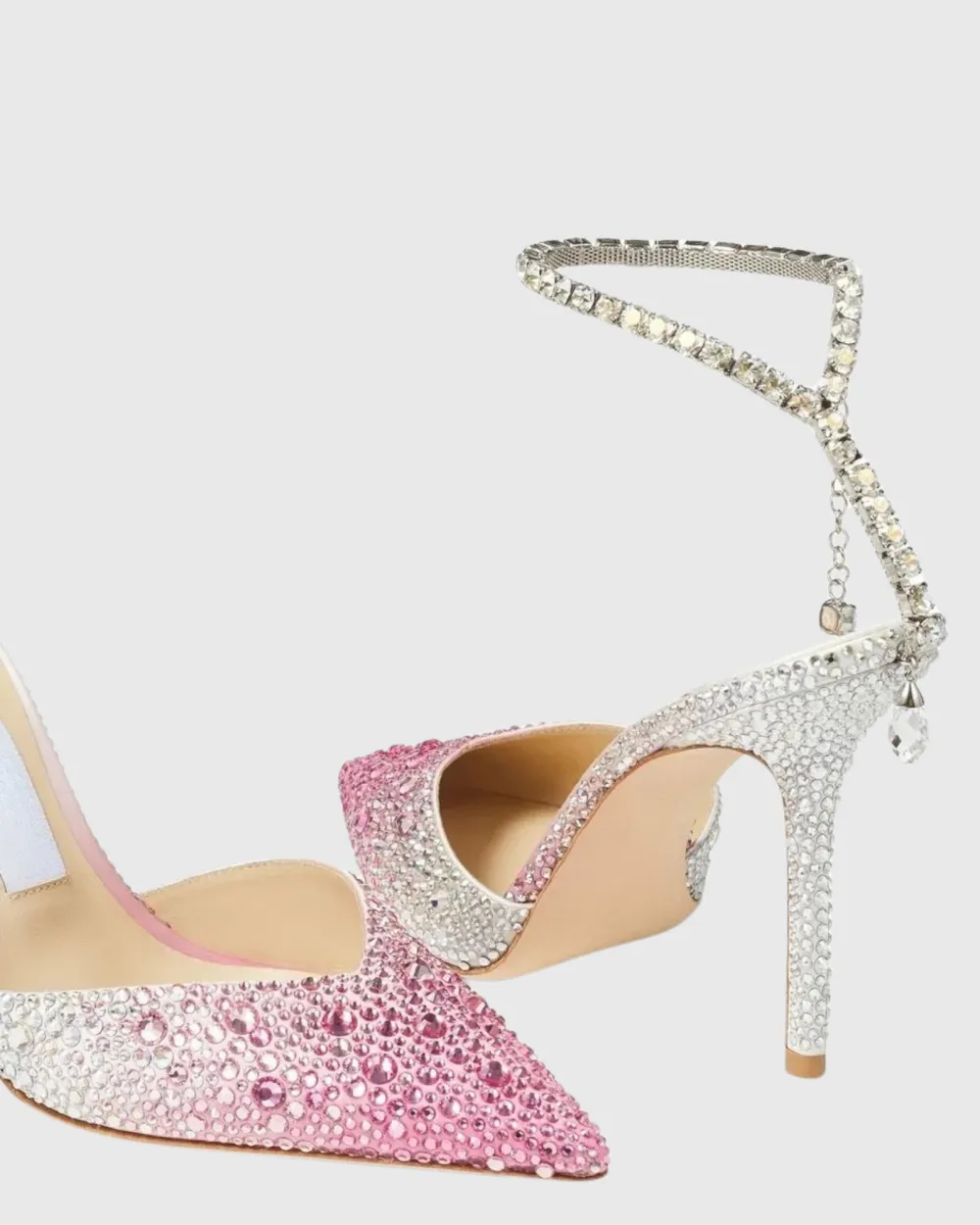Rhinestone Strap Embellished Pumps in Pink
