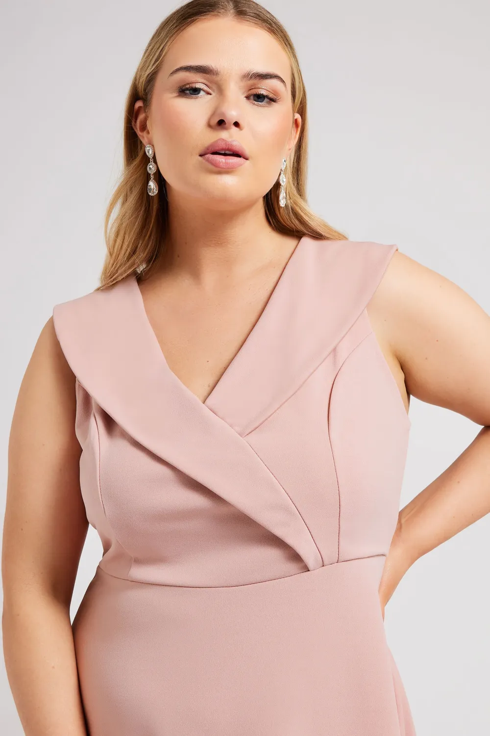 YOURS LONDON Curve Pink Tuxedo Style Dress
