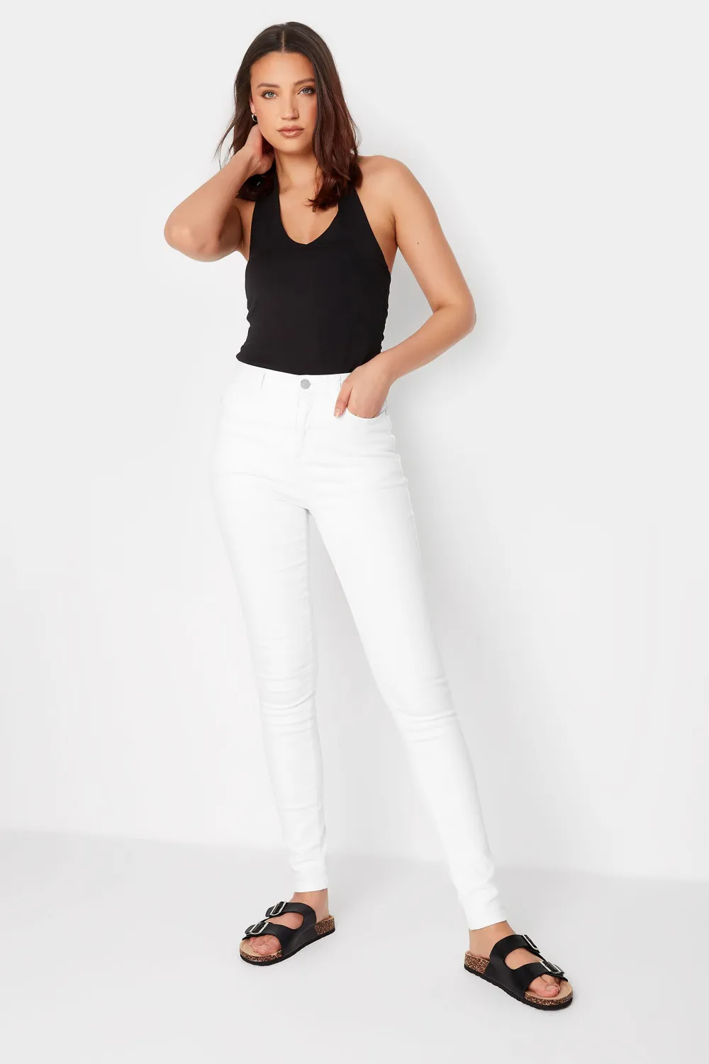 LTS Tall Dark Green AVA Stretch Skinny Jeans