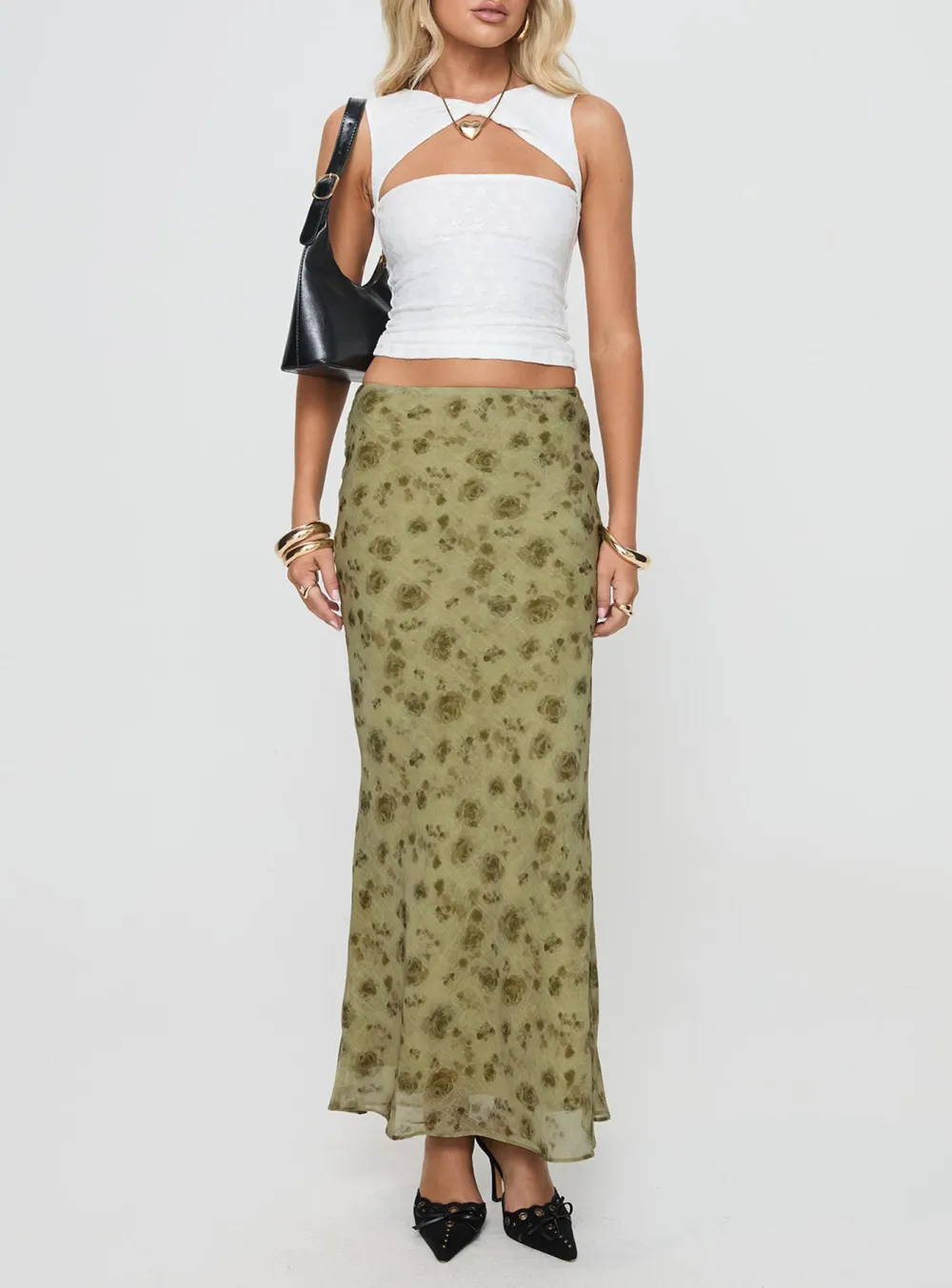 White Cut Out Twisted Tank Top