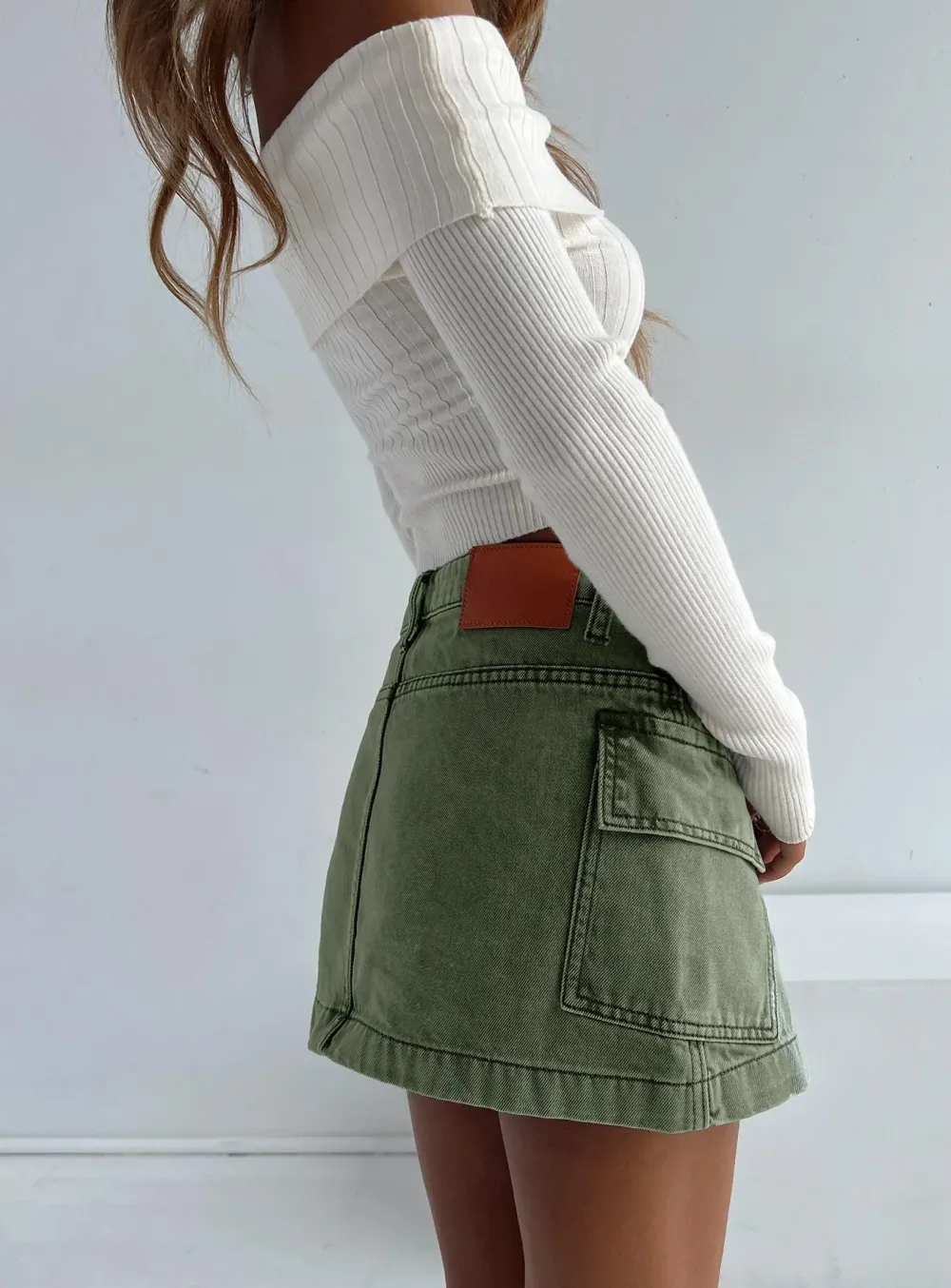 Cargo Denim Mini Skirt