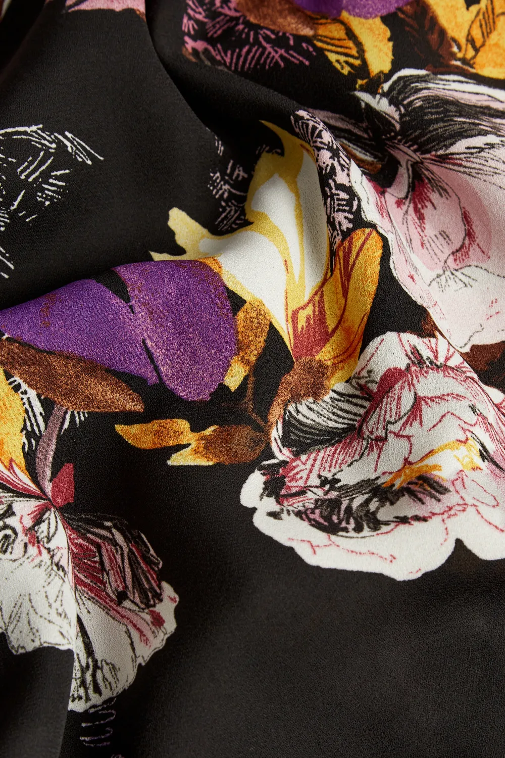 Evans Black Floral Print Shirt Dress