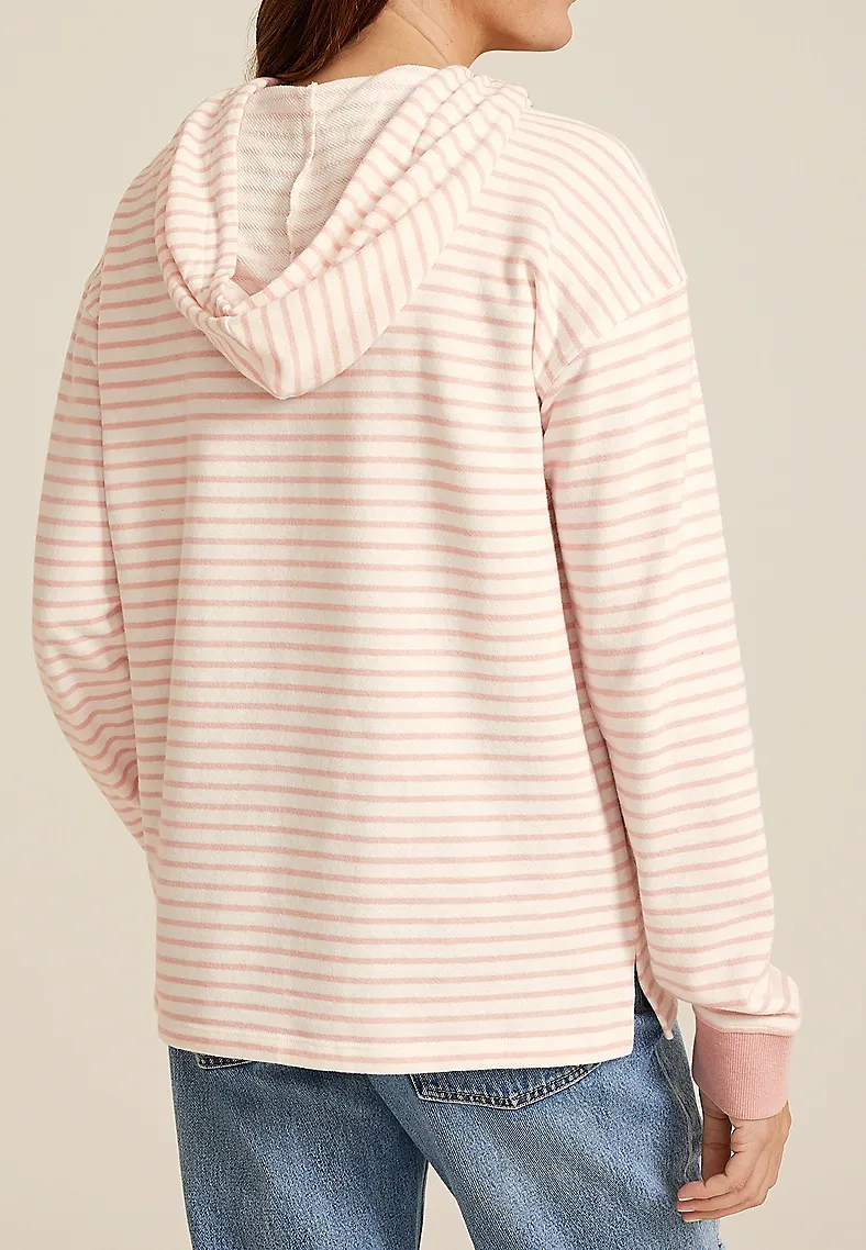 Casual Style Striped Hoodie