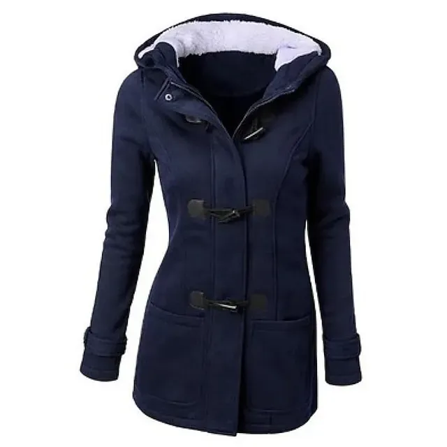 Women's Winter Coat Cropped Hooded Coat Thermal Warm Heated Jacket Fall Casual Street Jacket Long Sleeve with Pockets Black Army
