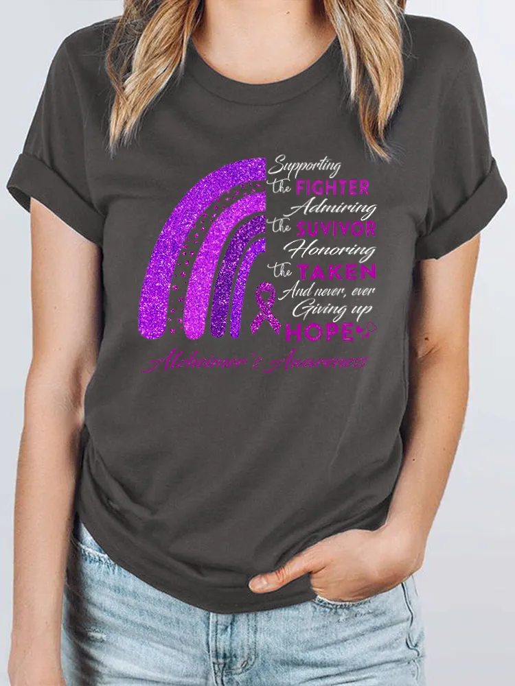 I Wear Purple For My Mom Dad  Alzheimer's T Shirt