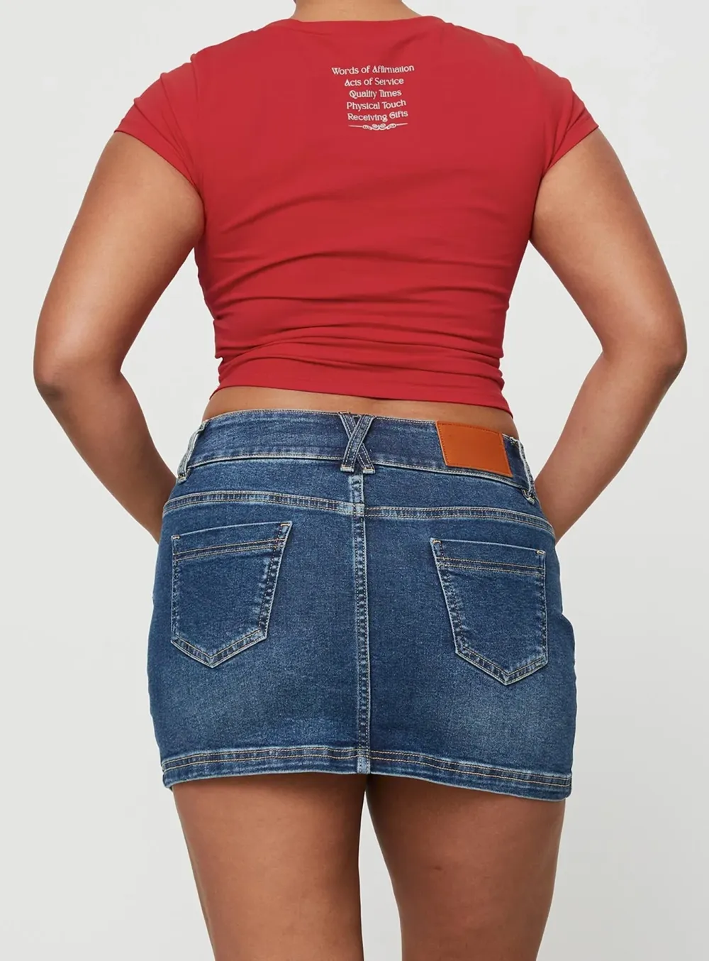 Low Rise Pocket Denim Mini Skirt