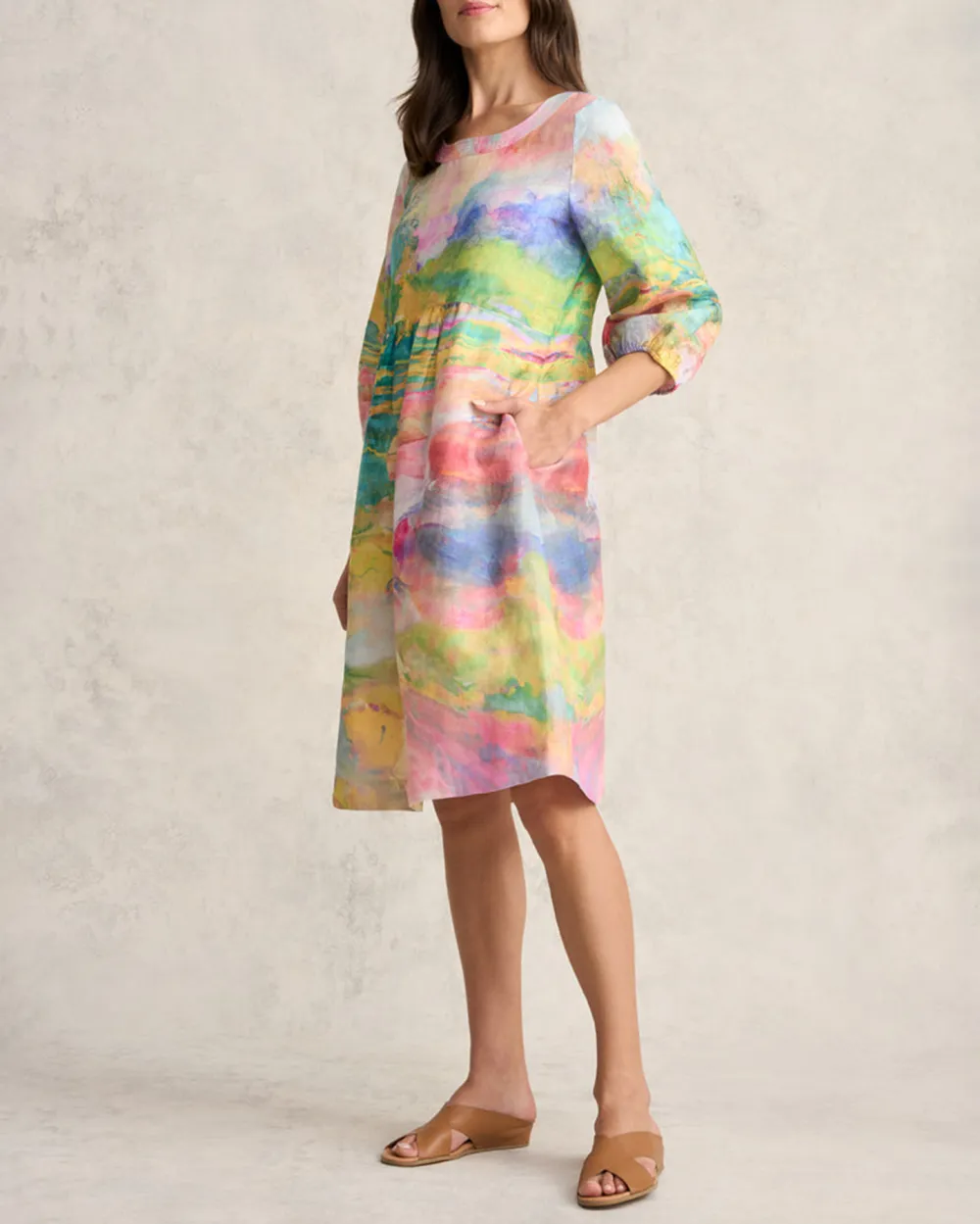 Printed Linen Dress