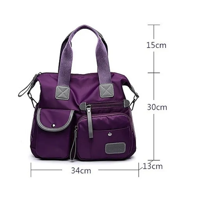 Women's Nylon PU Leather Office & Career Zipper Black Red Blue