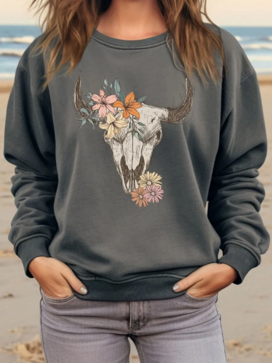 Vintage Bull Skull Sweatshirt