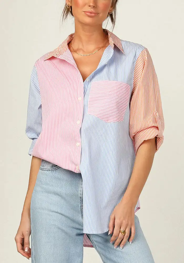 Maggie Contrast Striped Blouse