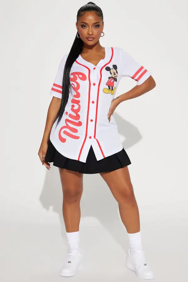 Mickey Mouse Graphic Jersey - White