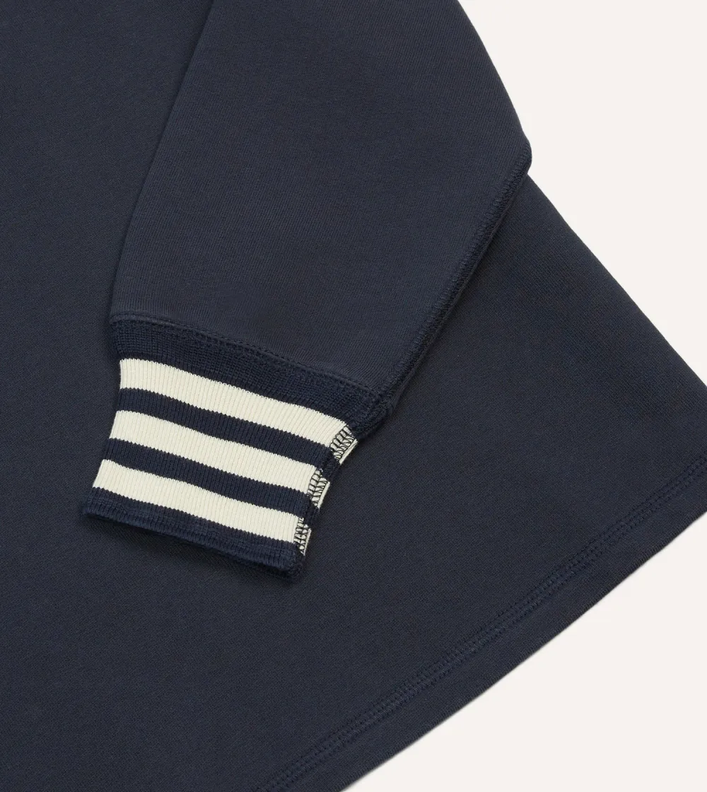 Navy Heavy Cotton Crew Neck Hiking T-Shirt Plain