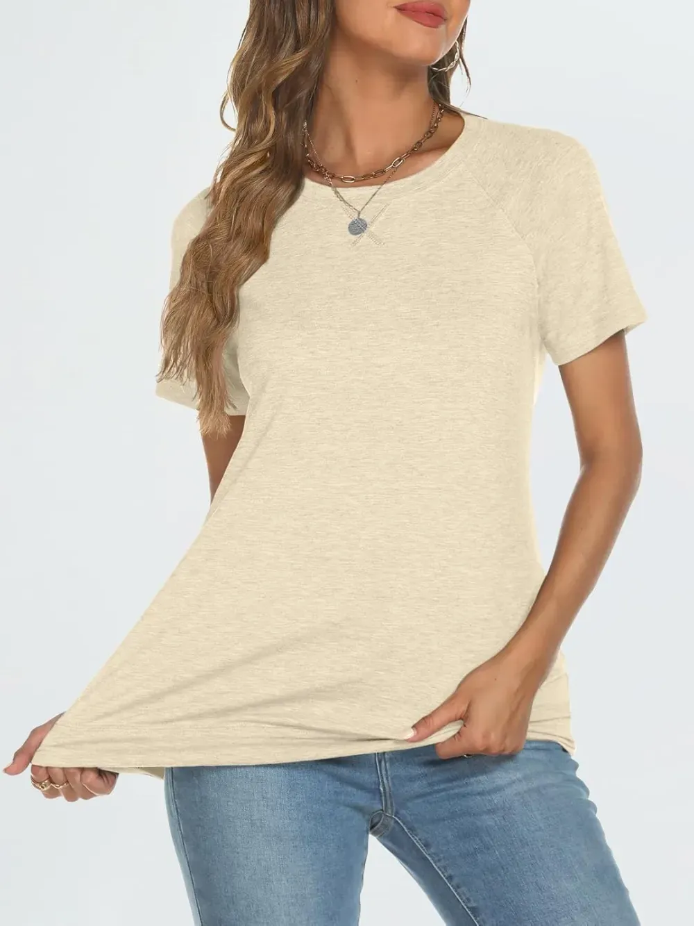 AUTOMET T Shirts Short Sleeve Crewneck Tees for Women Trendy Lightweight Soft Casual Summer Tops Clothes 2024