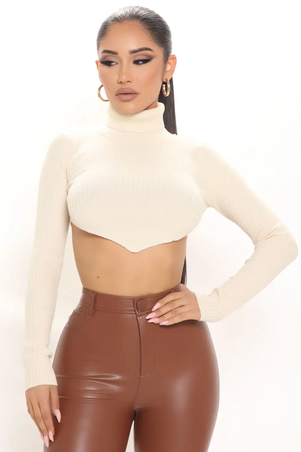 Little Miss Perfect Turtle Neck Top - Cream