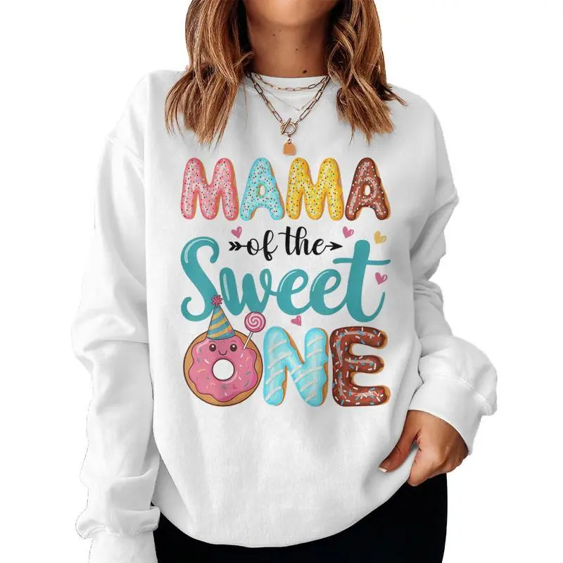 Mama Of The Sweet One 1St Birthday Girl Donut Party Women Sweatshirt