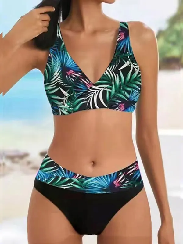 Women's Swimwear Bikini Plus Size Swimsuit 2 Piece Stripe Striped Black Burgundy Blue Lavender Purple Bandeau Bathing Suits Sports Push Up Summer