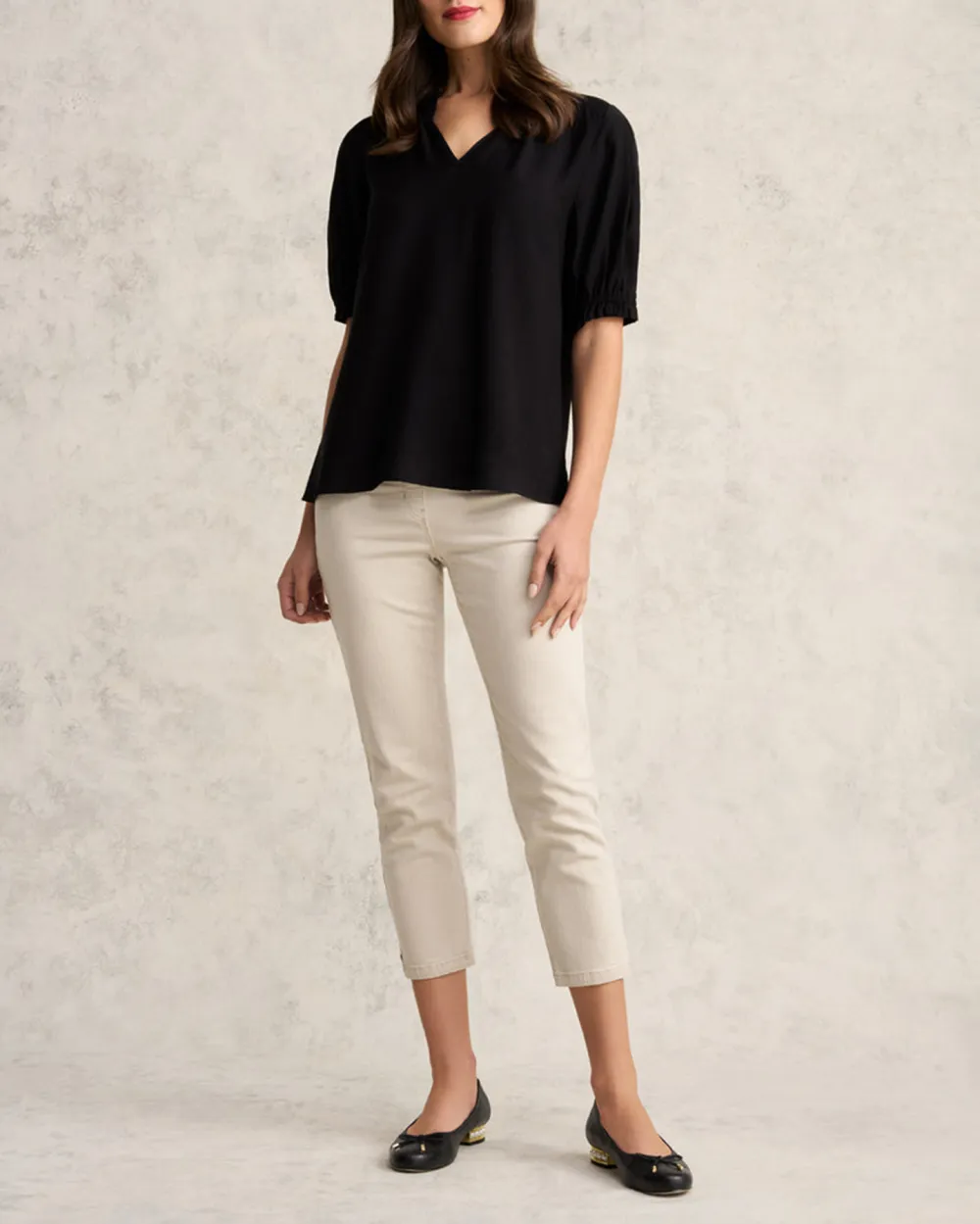 Puff Sleeve V Neck Blouse