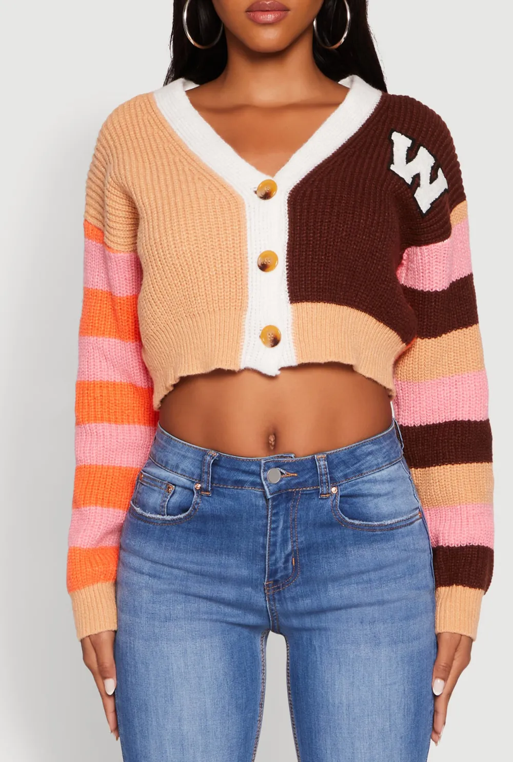 Striped Contrasting Cardigan