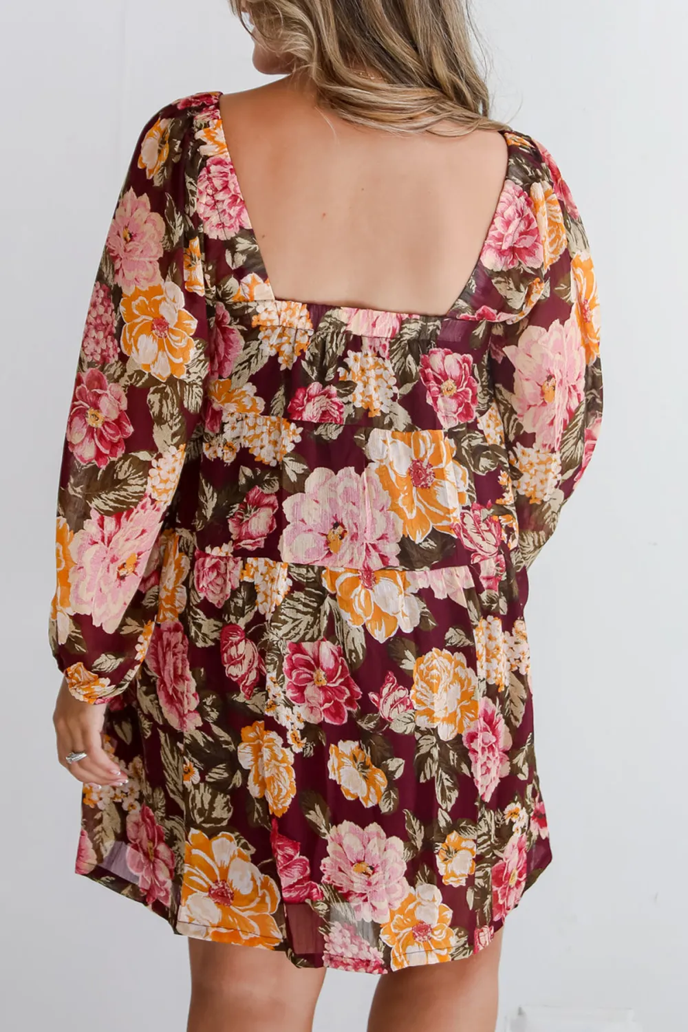 Breathtaking View Plum Floral Mini Dress