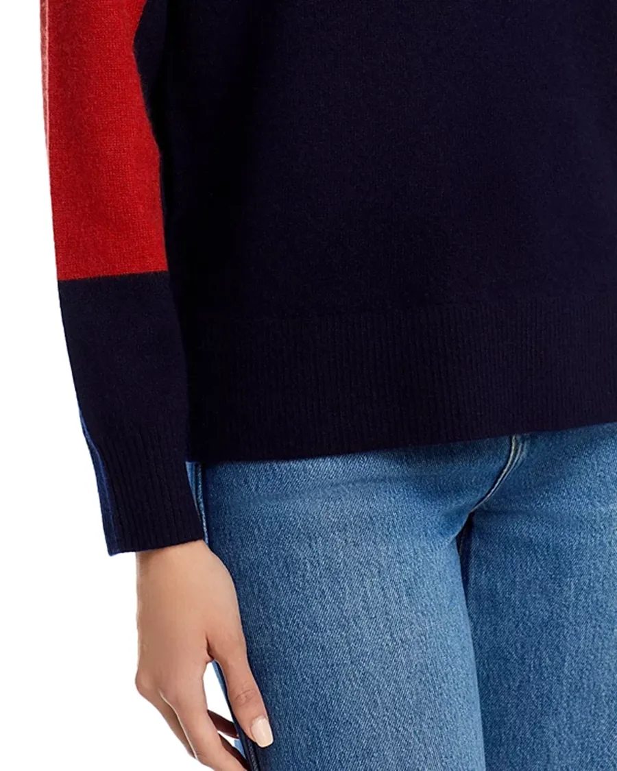 Color Block Elbow Cashmere Sweater
